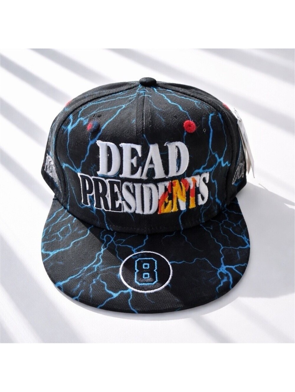 Dead Presidents Adjustable Baseball Cap Black Lightning Pattern Size YOUTH